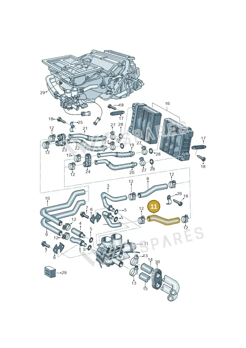3D1819372B — Volkswagen Phaeton 4motion (2010-2016) diagram 152819600, position 11