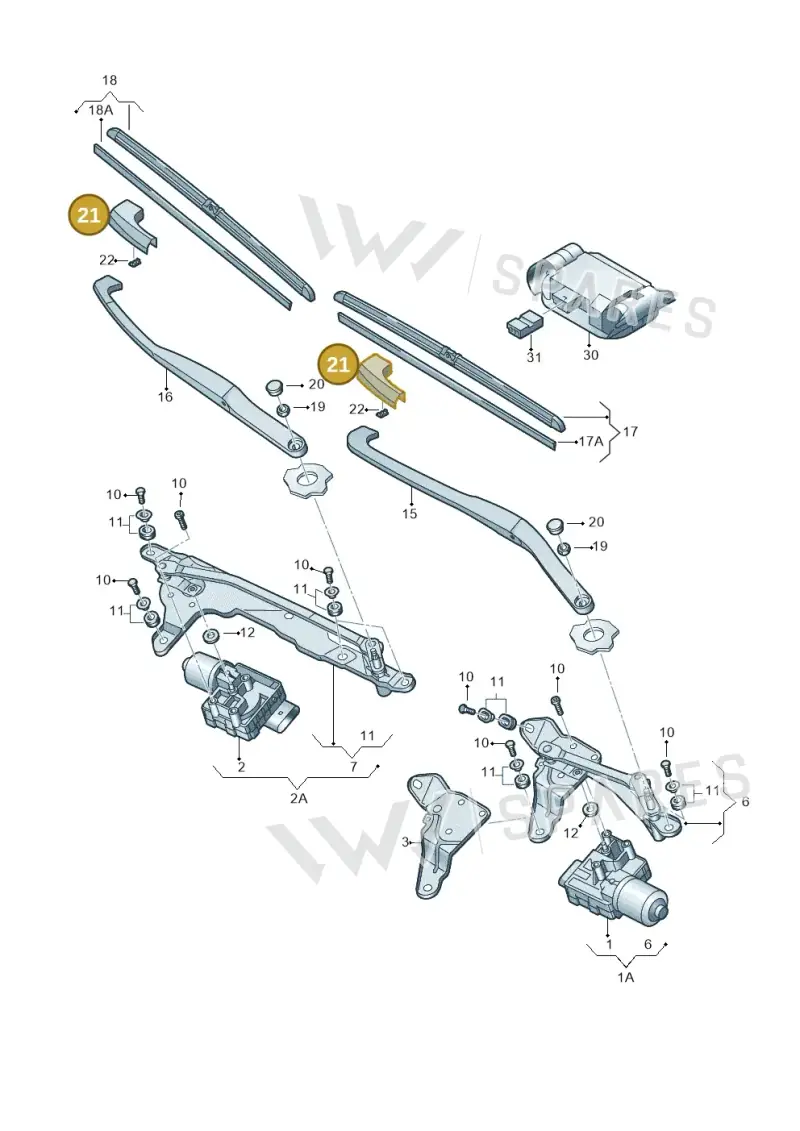 3D1955205 — Volkswagen Phaeton 4motion (2010-2016) diagram 258955000, position 21