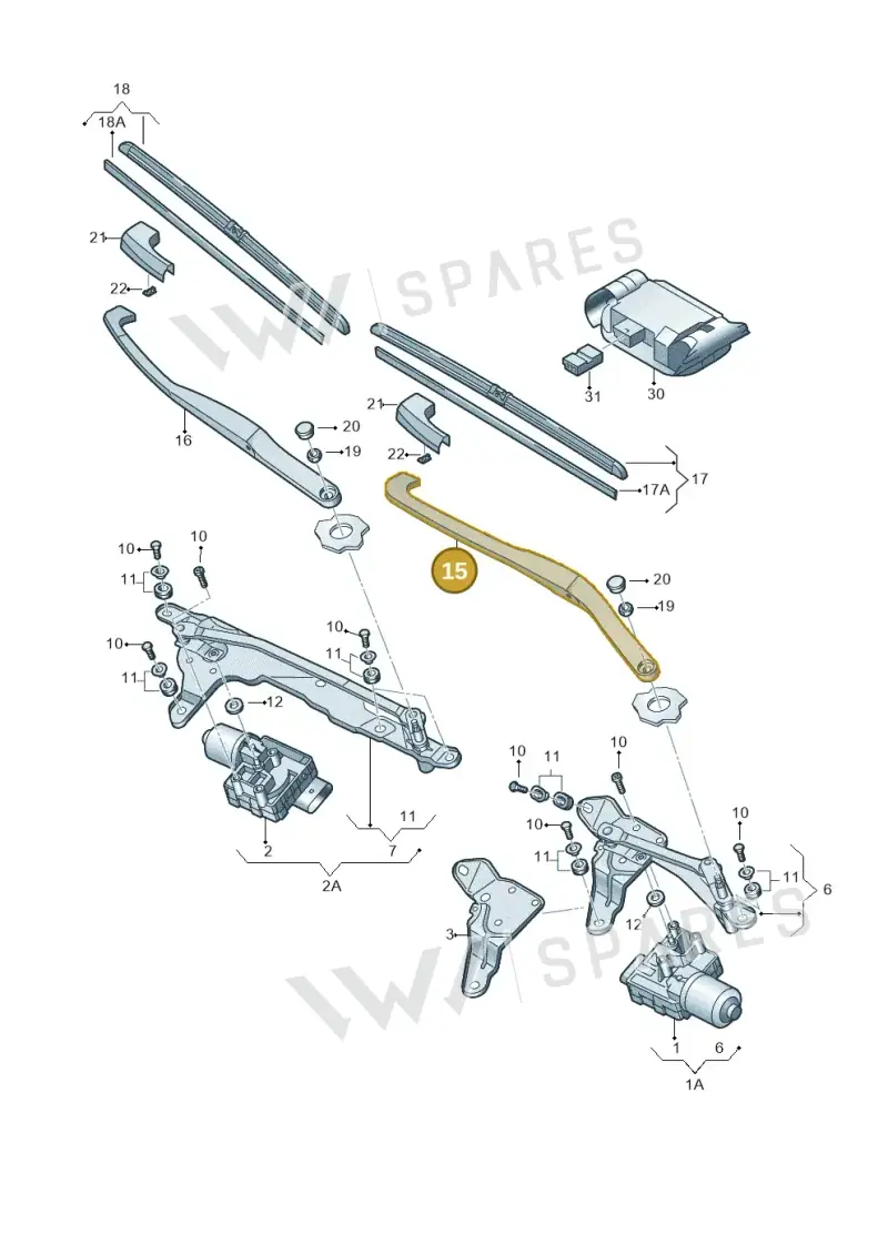 3D1955409E — Volkswagen Phaeton 4motion (2010-2016) diagram 258955000, position 15