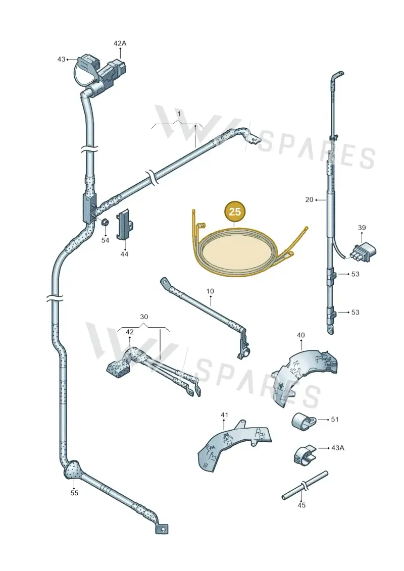 3D1971225F — Volkswagen Phaeton 4motion (2010-2016) diagram 258972040, position 25