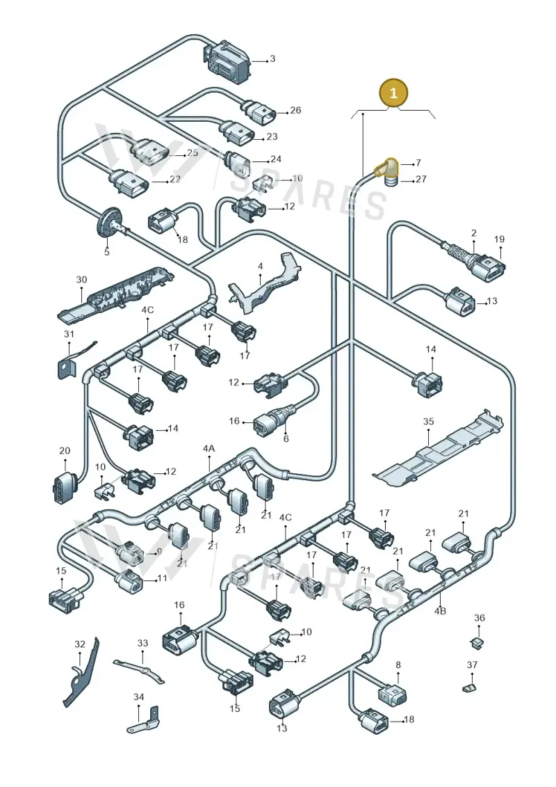 3D1971610D — Volkswagen PHAETON                08> (2007-) diagram 258971080, position 1