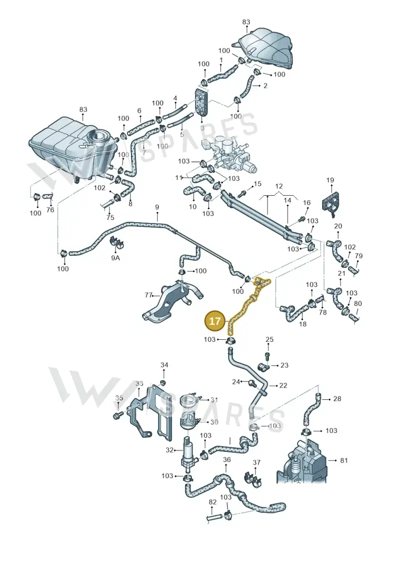 3D2122157A — Volkswagen Phaeton 4motion (2010-2016) diagram 258121630, position 17