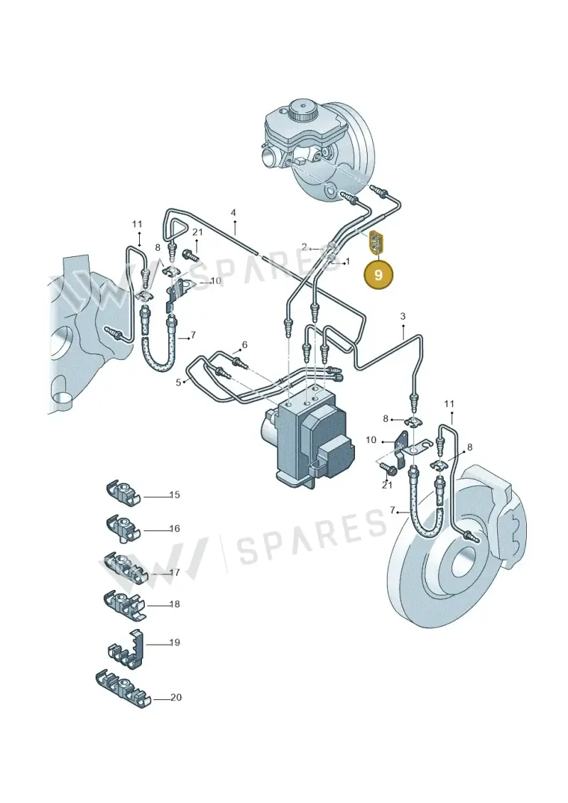 3D2614769 — Volkswagen Phaeton 4motion (2010-2016) diagram 258611200, position 9