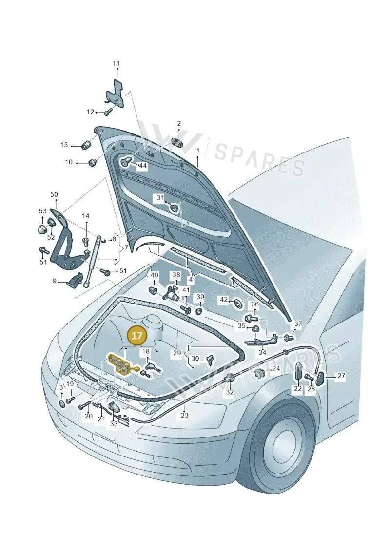3D2823509A — Volkswagen Phaeton 4motion (2010-2016) diagram 710823100, position 17