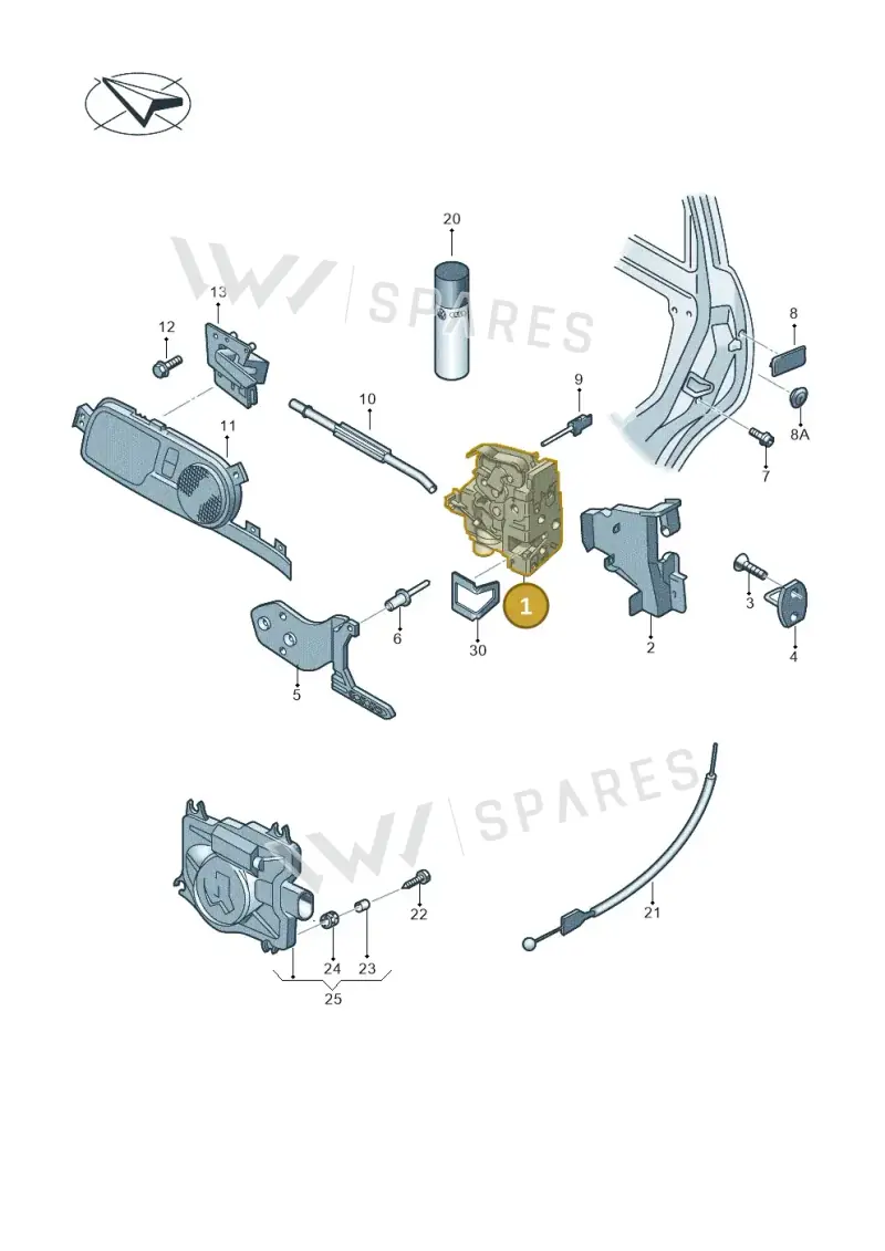 3D2837016S — Volkswagen Phaeton 4motion (2010-2016) diagram 258837000, position 1