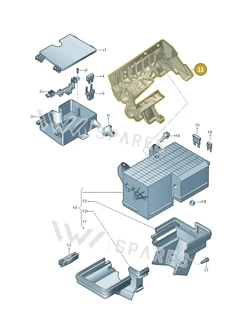 3D2937540B — Volkswagen Phaeton 4motion (2010-2016) diagram 258937100, position 11