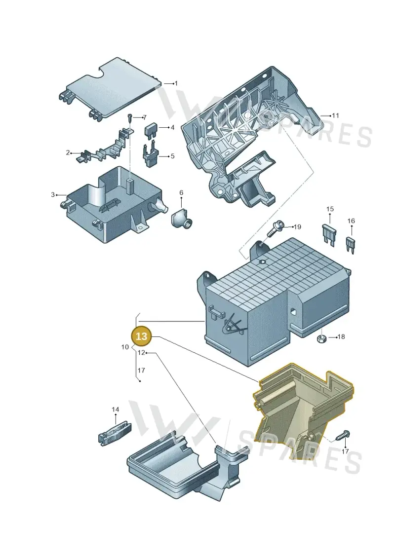3D2937576 — Volkswagen Phaeton 4motion (2010-2016) diagram 258937100, position 13