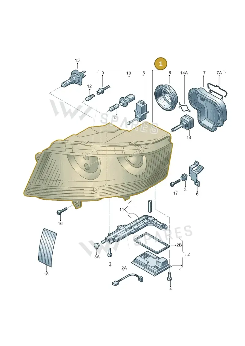 3D2941018K — Volkswagen Phaeton 4motion (2008-2010) diagram 258941000, position 1
