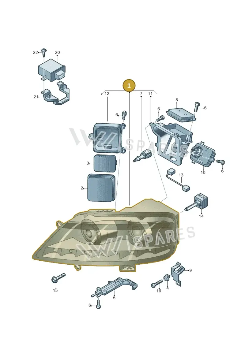 3D2941043 — Volkswagen Phaeton 4motion (2010-2016) diagram 710941000, position 1