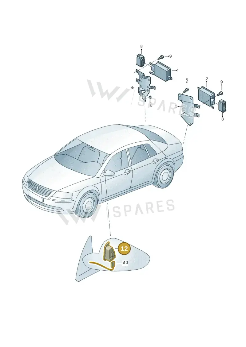 3D2949145 — Volkswagen Phaeton 4motion (2010-2016) diagram 710907150, position 12