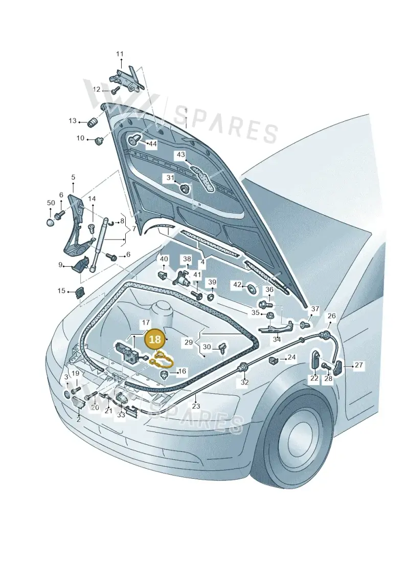 3D2953236 — Volkswagen Phaeton 4motion (2008-2010) diagram 258823100, position 18