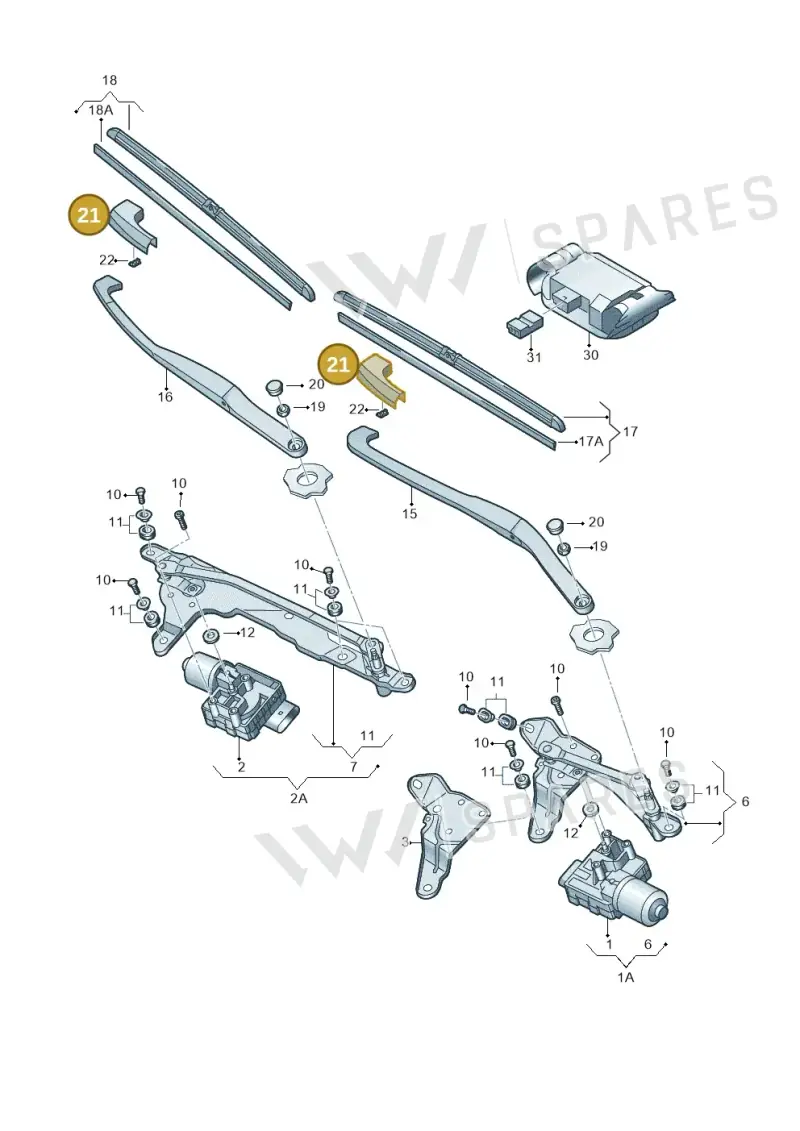 3D2955205 — Volkswagen Phaeton 4motion (2010-2016) diagram 258955000, position 21