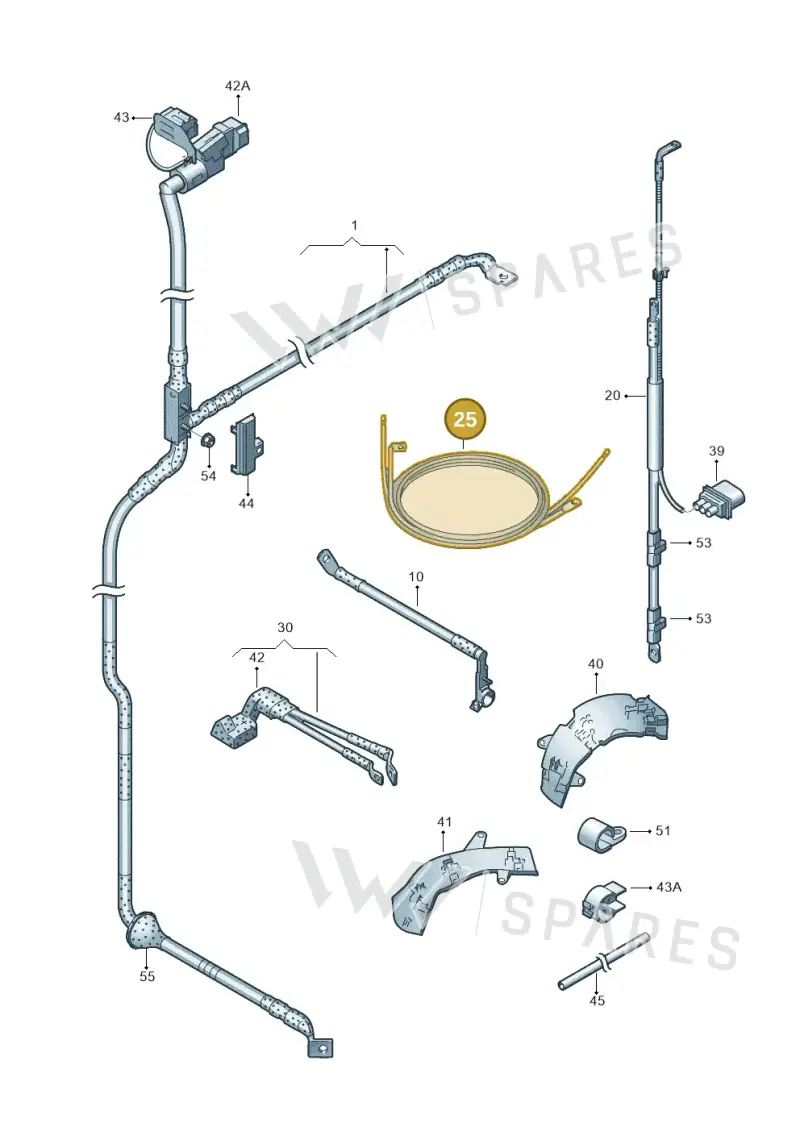 3D2971225E — Volkswagen Phaeton 4motion (2010-2016) diagram 258972040, position 25