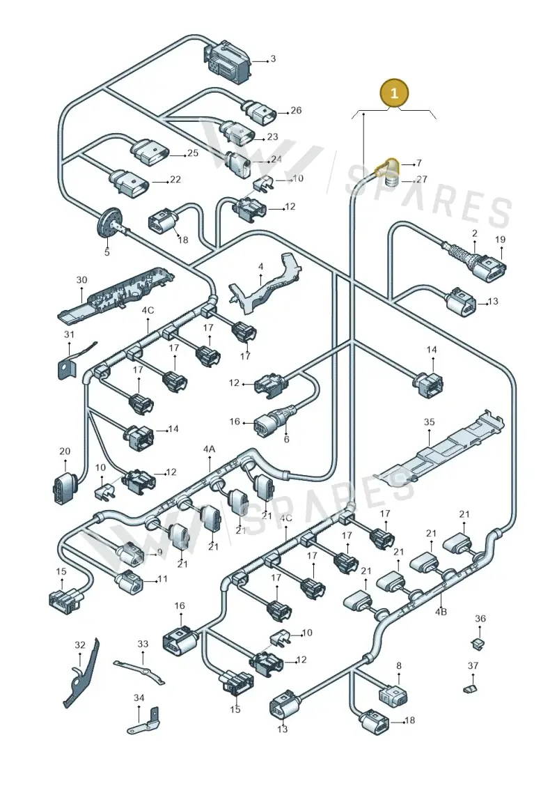 3D2971610D — Volkswagen PHAETON                08> (2007-) diagram 258971080, position 1