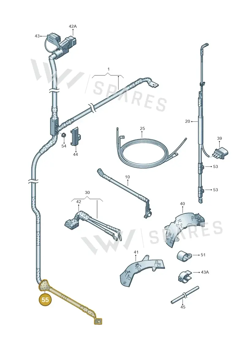3D2971841 — Volkswagen Phaeton 4motion (2010-2016) diagram 258972040, position 55