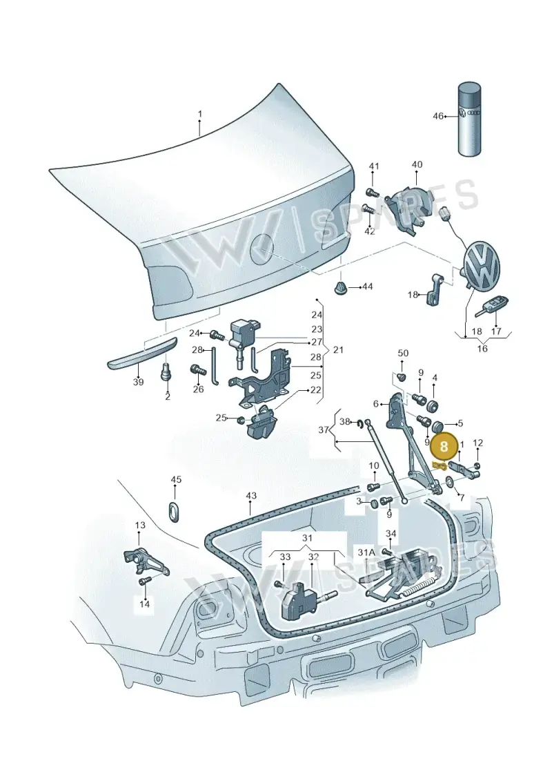 3D5827148C — Volkswagen Phaeton 4motion (2010-2016) diagram 258827100, position 8