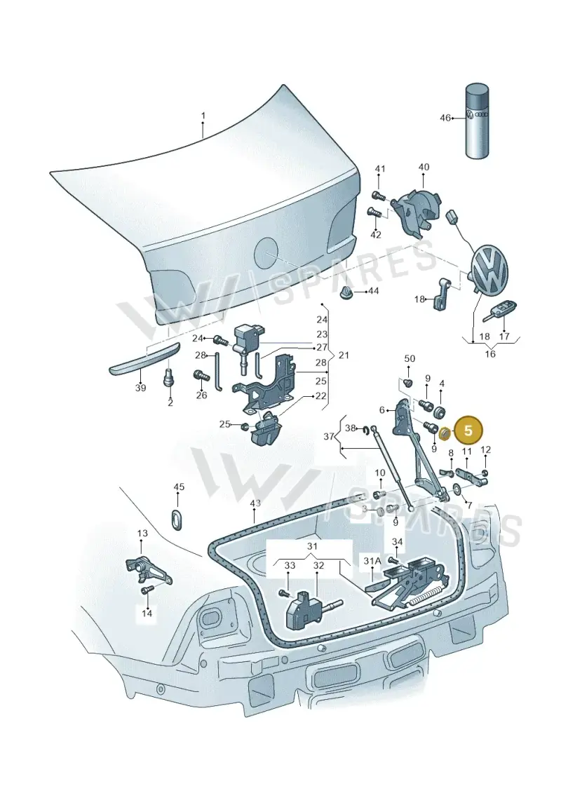 3D5827280 — Volkswagen Phaeton 4motion (2010-2016) diagram 258827100, position 5