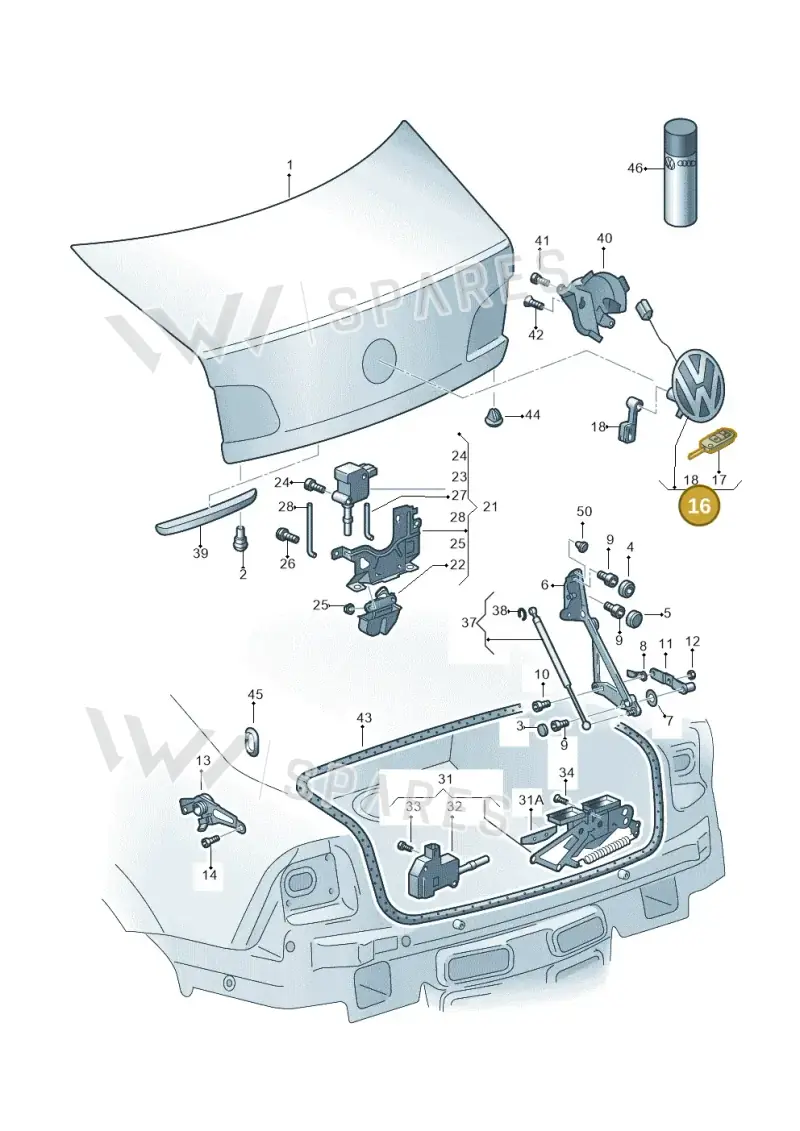 3D5827469AM — Volkswagen Phaeton 4motion (2010-2016) diagram 258827100, position 16