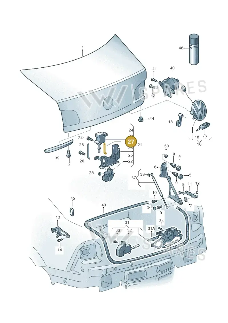 3D5827515 — Volkswagen Phaeton 4motion (2010-2016) diagram 258827100, position 27