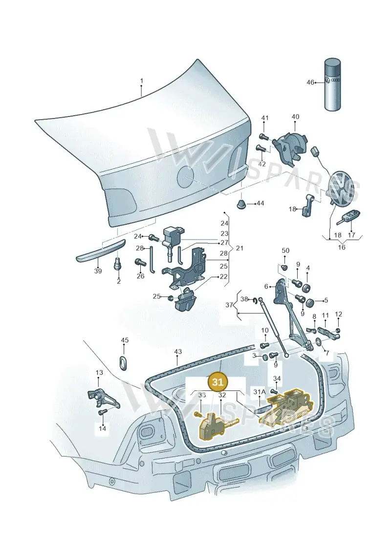 3D5827517C — Volkswagen Phaeton 4motion (2010-2016) diagram 258827100, position 31