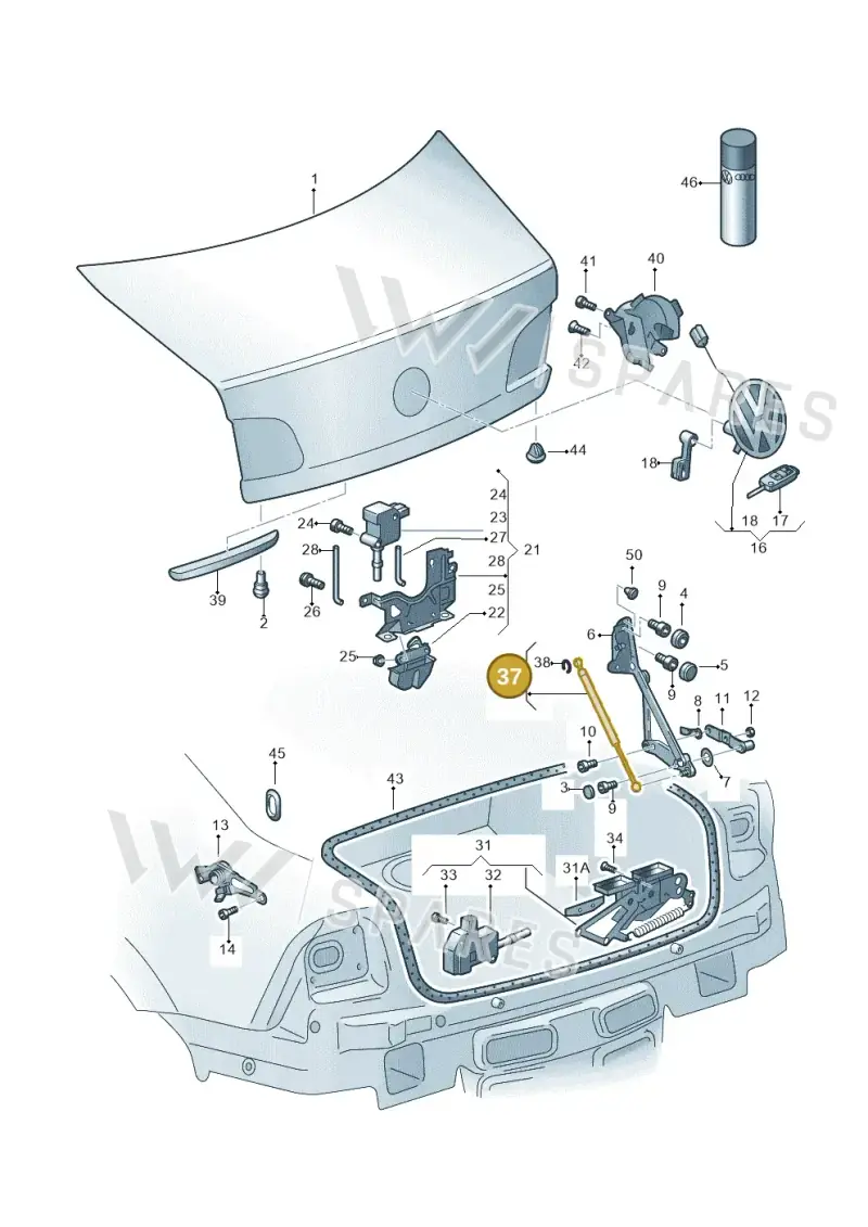 3D5827550C — Volkswagen Phaeton 4motion (2010-2016) diagram 258827100, position 37