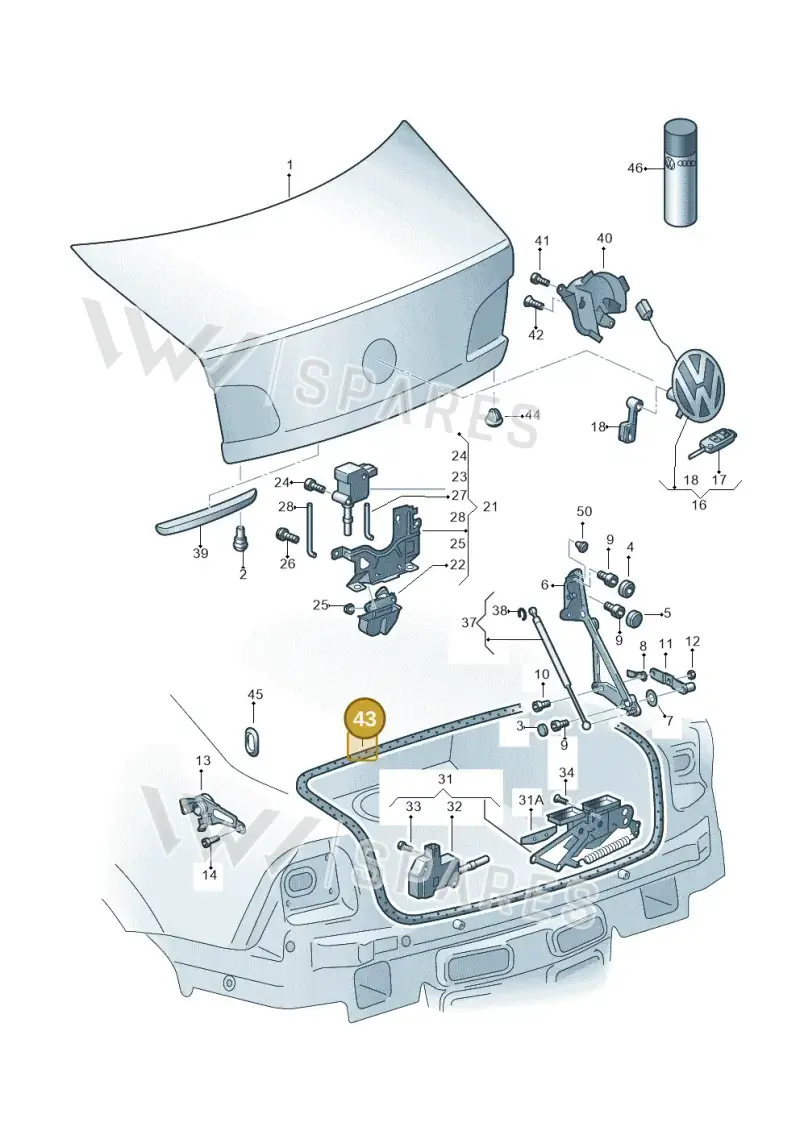 3D5827705 — Volkswagen Phaeton 4motion (2010-2016) diagram 258827100, position 43
