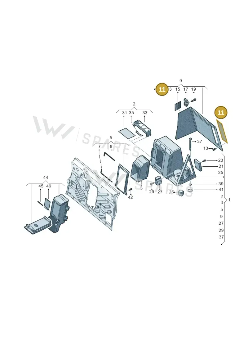 3D5862923 — Volkswagen Phaeton 4motion (2010-2016) diagram 258862000, position 11