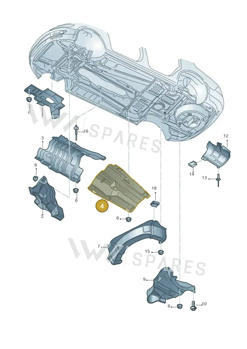 3D7825691 — Volkswagen Phaeton 4motion (2010-2016) diagram 258825200, position 4