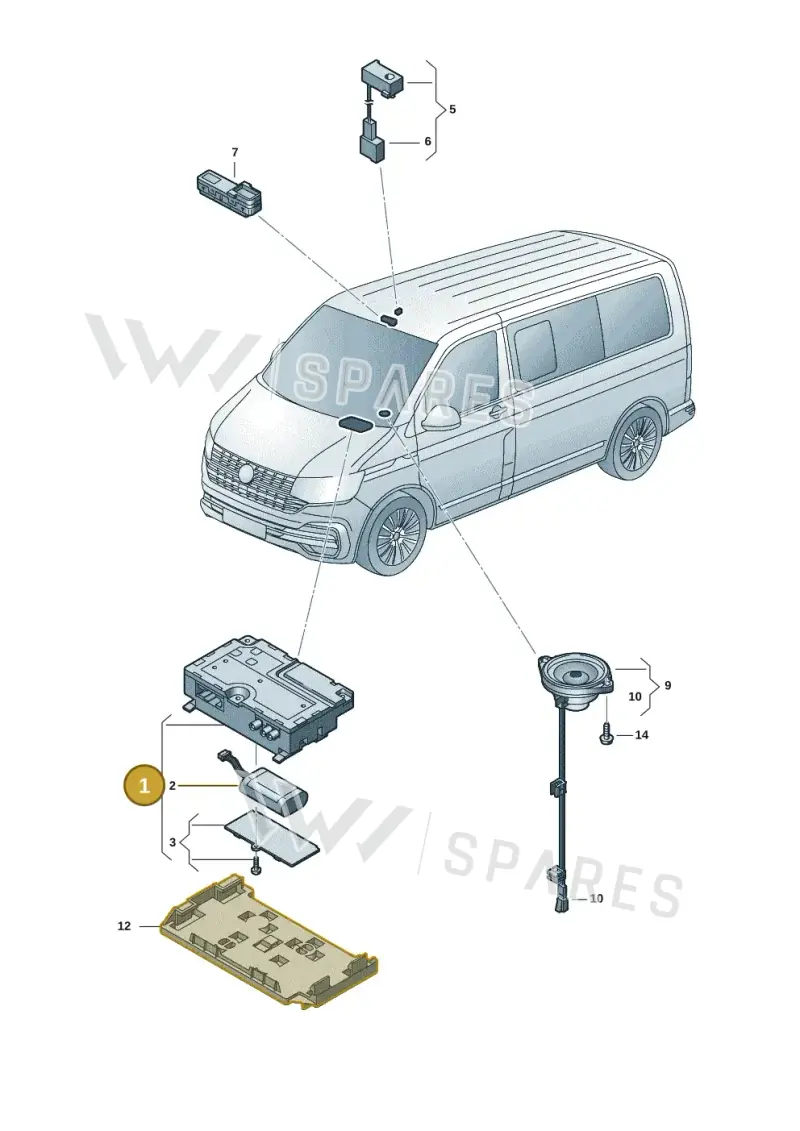 3G0035284 — Volkswagen Transport. multivan (2019-2024) diagram 7em035060, position 1