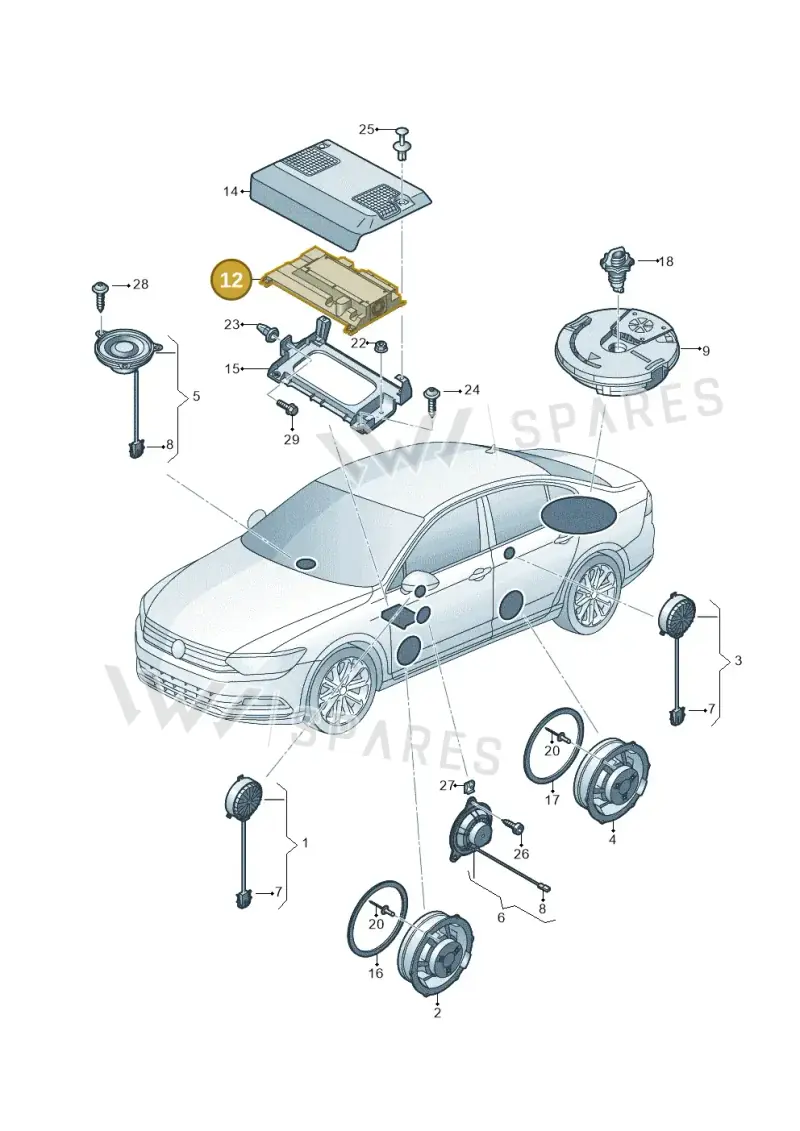 3G0035466 — Volkswagen Passat Saloon (2014-2024) diagram 793035350, position 12