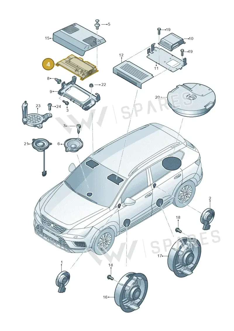 3G0035466 — Skoda Karoq (2017-2023) diagram 834035035, position 10+4