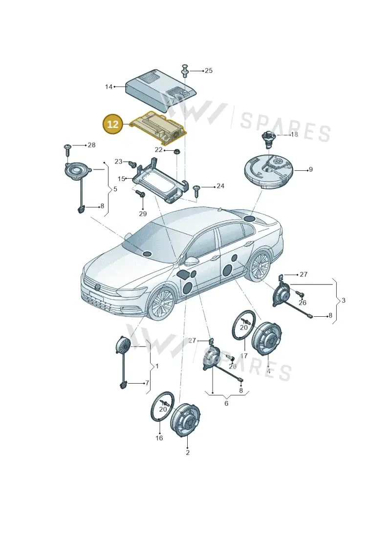 3G0035466 — Volkswagen Passat (2018-2022) diagram 852035350, position 12