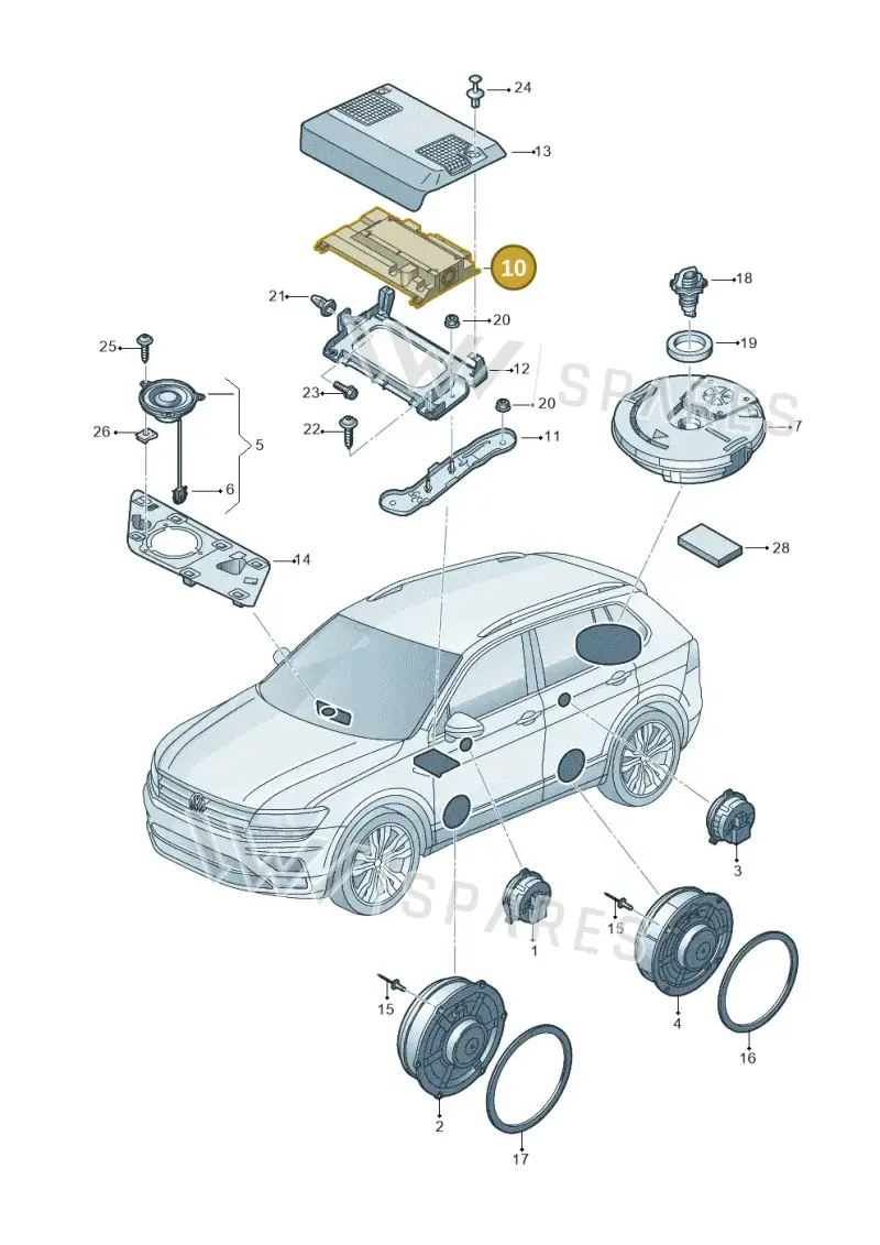 3G0035466 — Volkswagen Tiguan (2017-) diagram 884035350, position 10