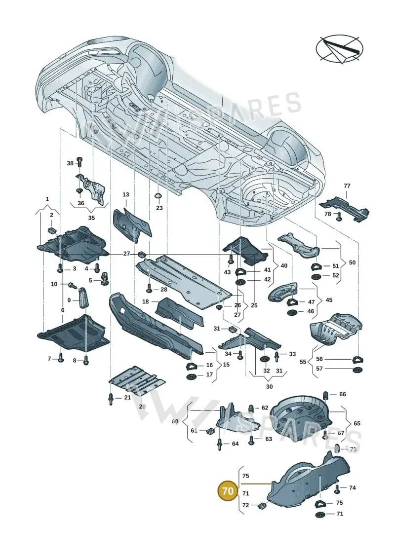 3G0825523C — Volkswagen Passat estate (2023-) diagram 3j0825000, position 70