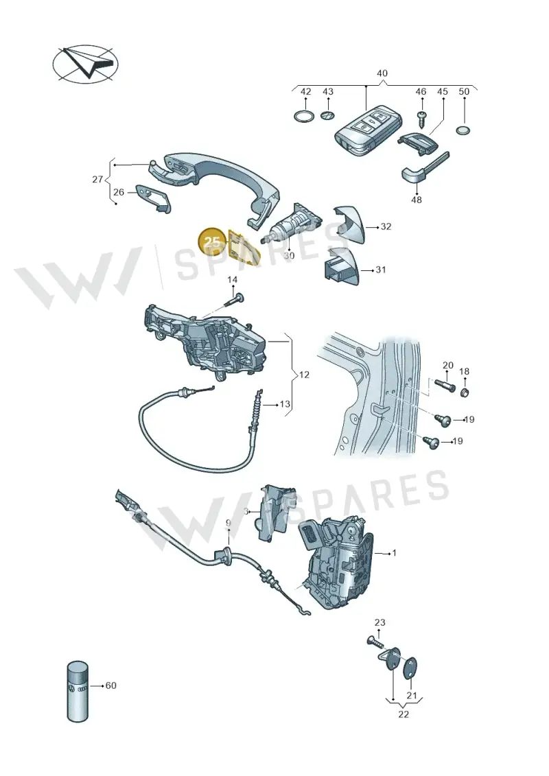3G0837087 — Volkswagen Passat saloon (2014-2024) diagram 793837000, position 25