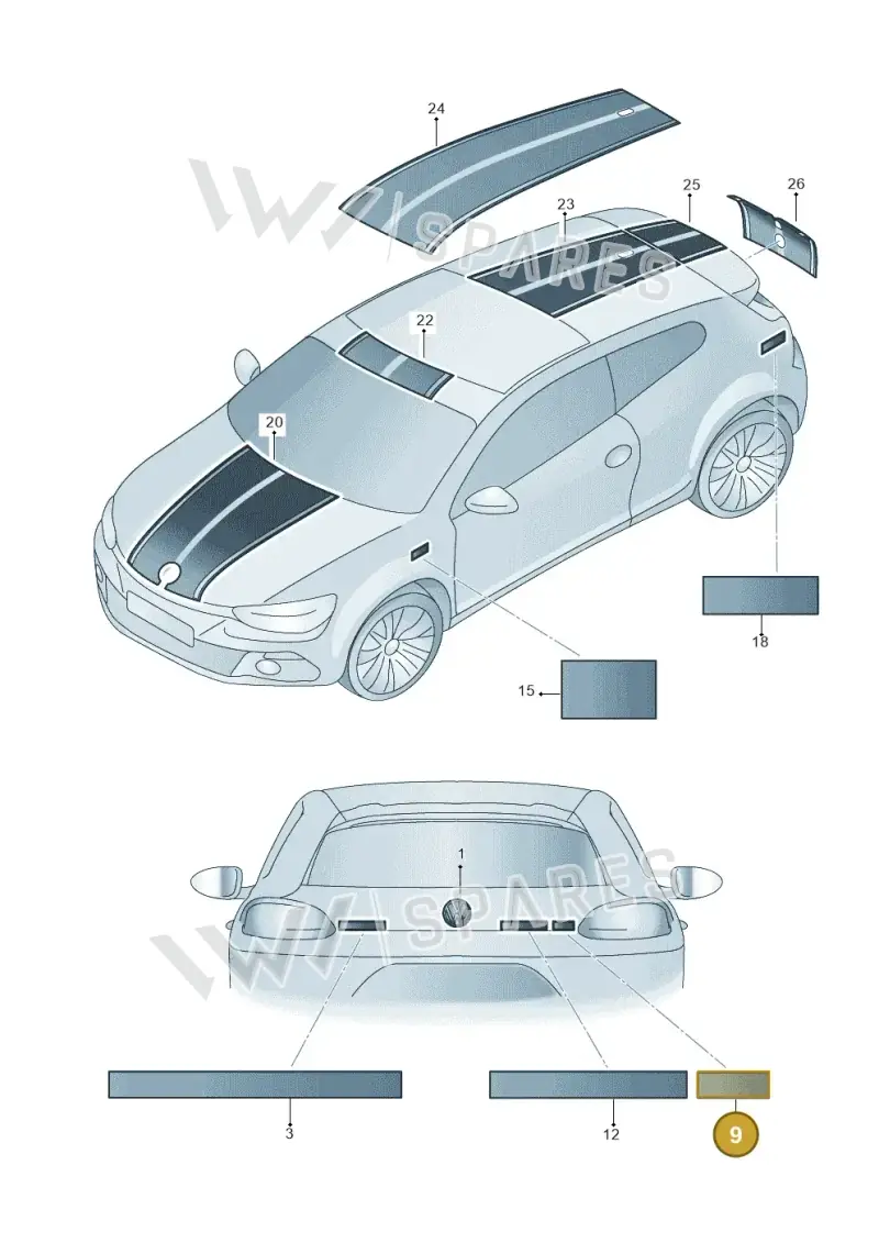 3G0853675AE2ZZ — Volkswagen Scirocco 2.0 (2014-2017) diagram 651853400, position 9