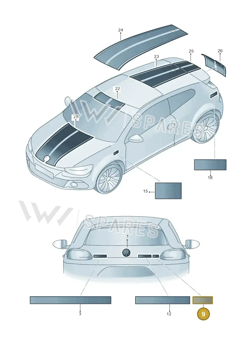 3G0853675AJ2ZZ — Volkswagen Scirocco 2.0 (2014-2017) diagram 651853400, position 9