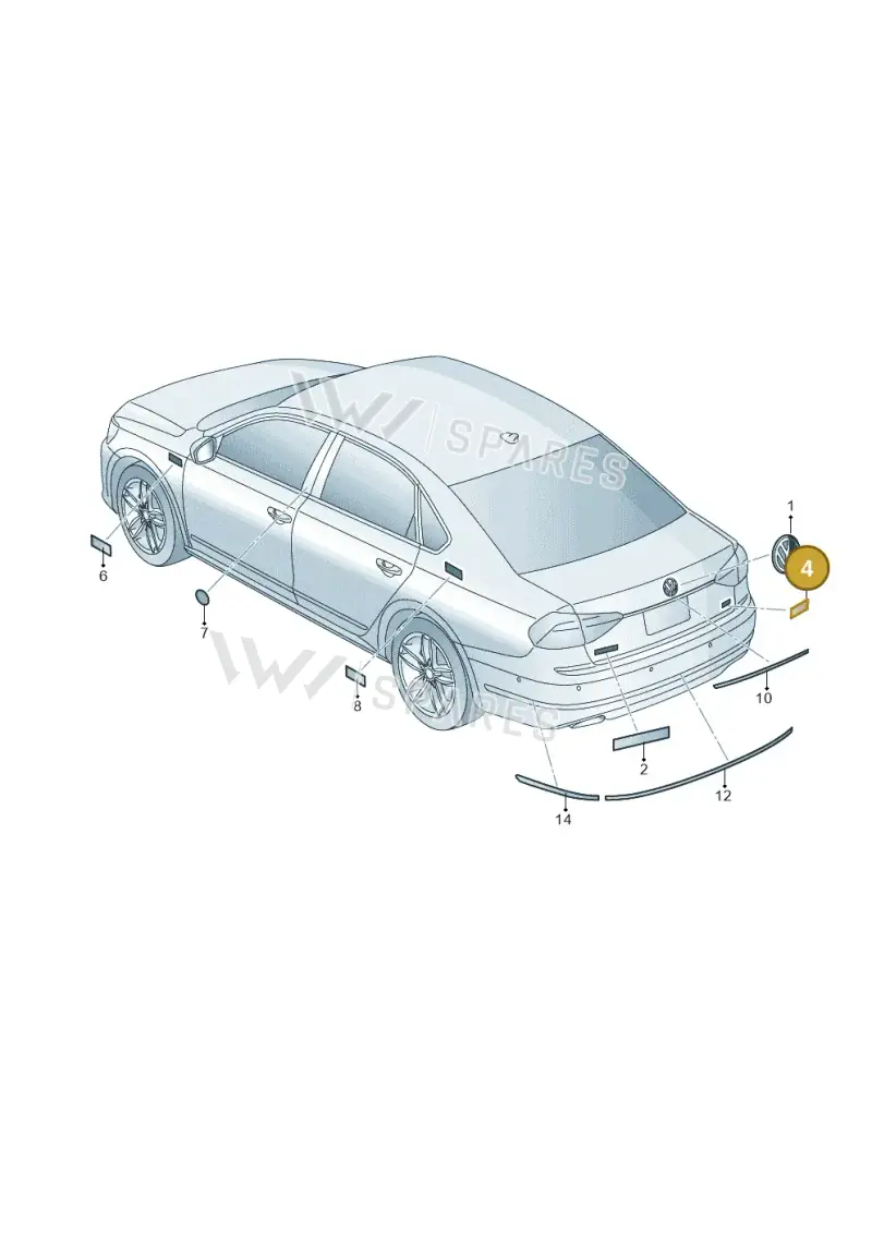 3G0853675DJZQ — Volkswagen New Passat (2015-2022) diagram 868853800, position 4