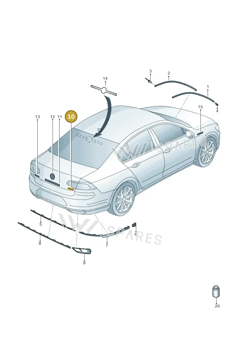 3G0853675Q2ZZ — Volkswagen Passat saloon (2014-2024) diagram 793853050, position 10
