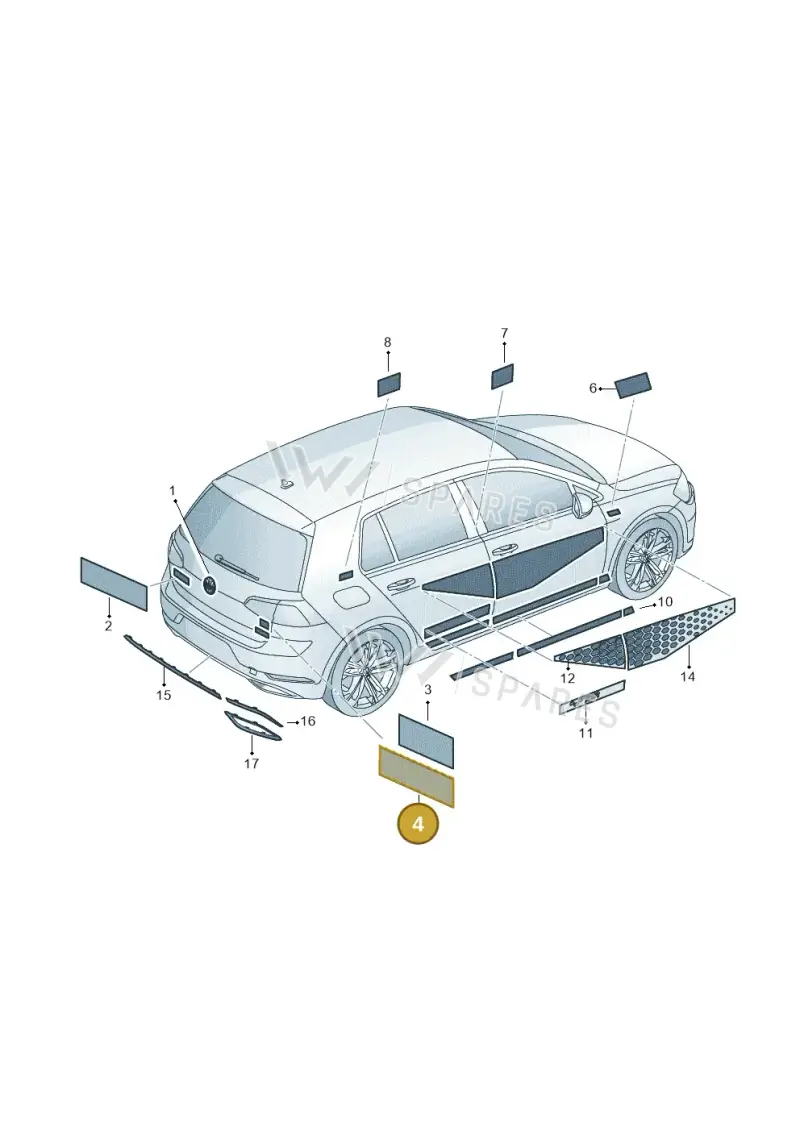 3G0853675TMGM — Volkswagen Golf 2.0 (2016-2020) diagram 827853800, position 4