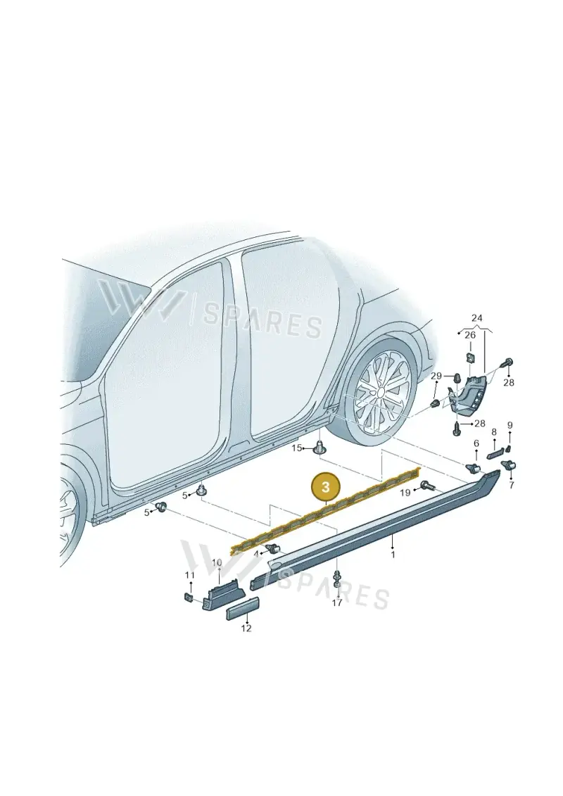 3G0853945C — Volkswagen Passat saloon (2014-2024) diagram 793853300, position 3