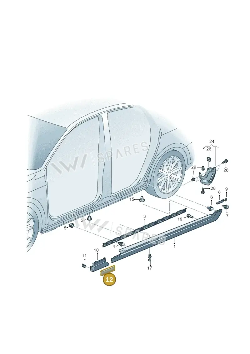 3G0853996C9B9 — Volkswagen Passat saloon (2014-2024) diagram 793853300, position 12