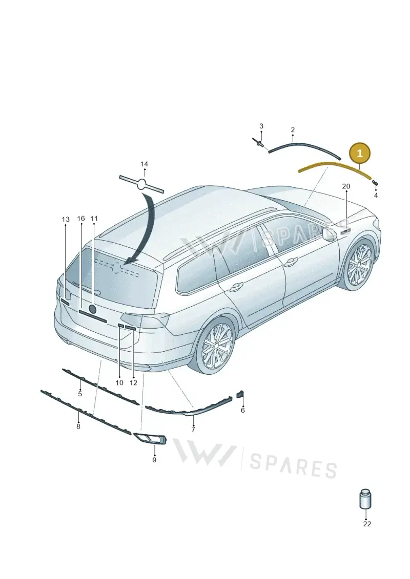 3G0854328D5AP — Volkswagen Passat saloon (2014-2024) diagram 793853060, position 1