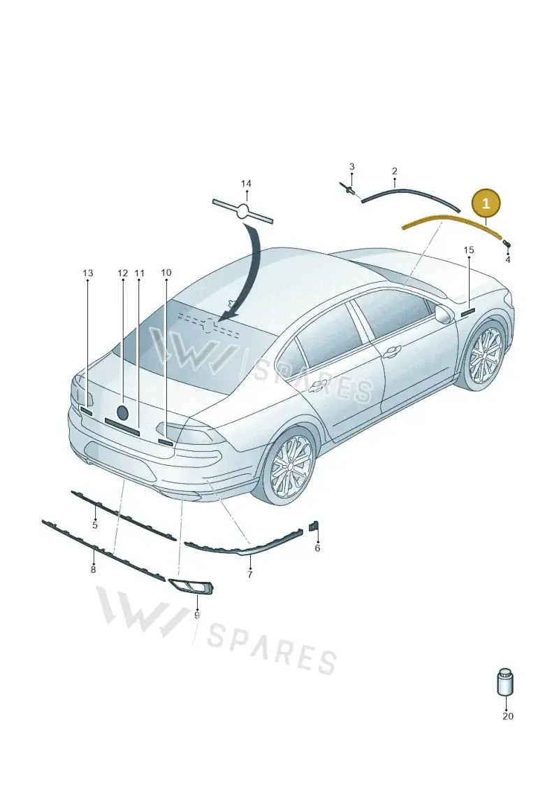 3G0854328D5AP — Volkswagen Passat saloon (2014-2024) diagram 793853050, position 1