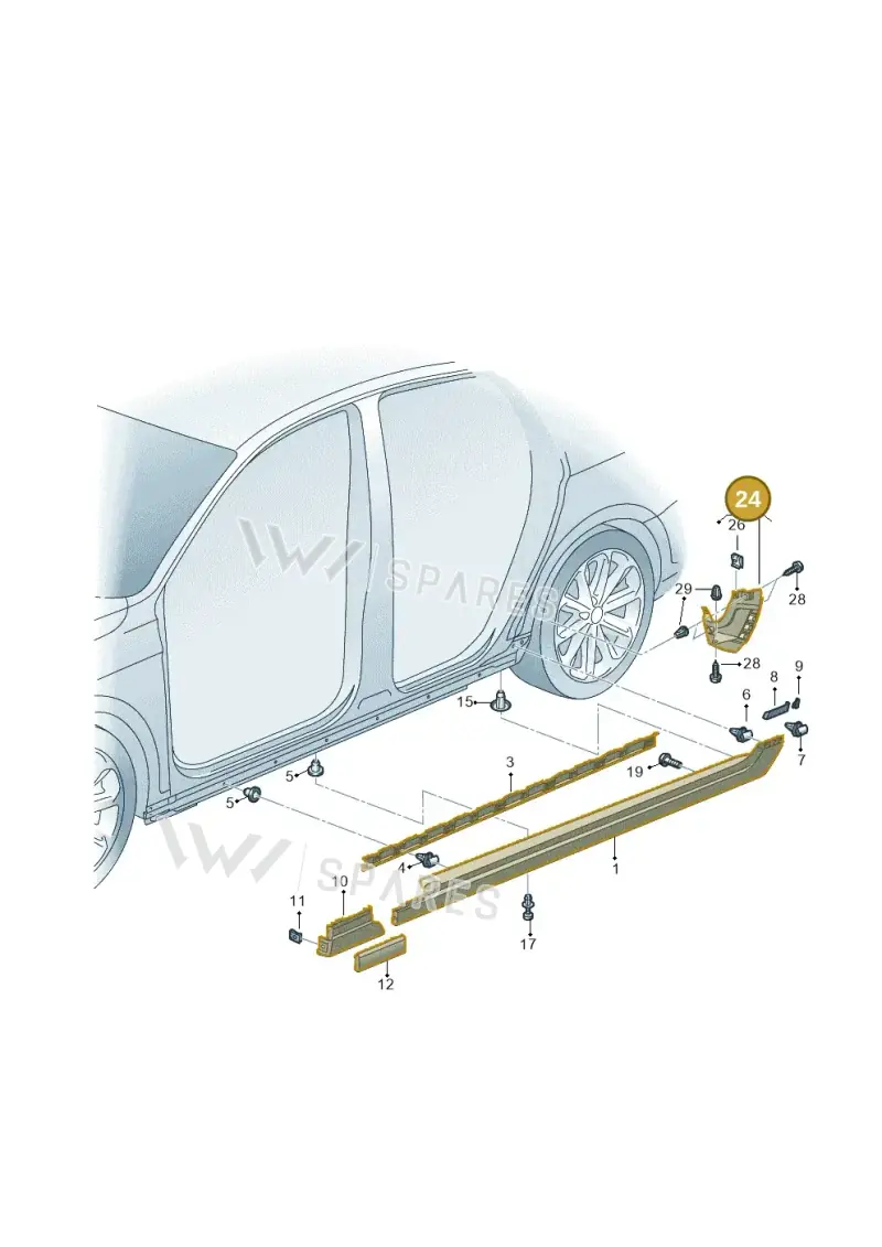 3G0854857 — Volkswagen Passat saloon (2014-2024) diagram 793853300, position 24