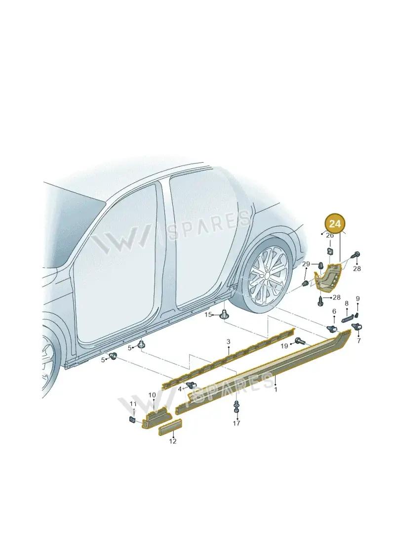 3G0854858 — Volkswagen Passat saloon (2014-2024) diagram 793853300, position 24