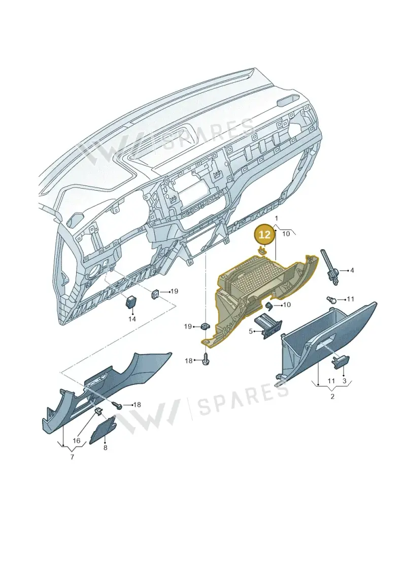 3G0857145 — Volkswagen T-Cross 1,0 (2018-2024) diagram 587857020, position 12