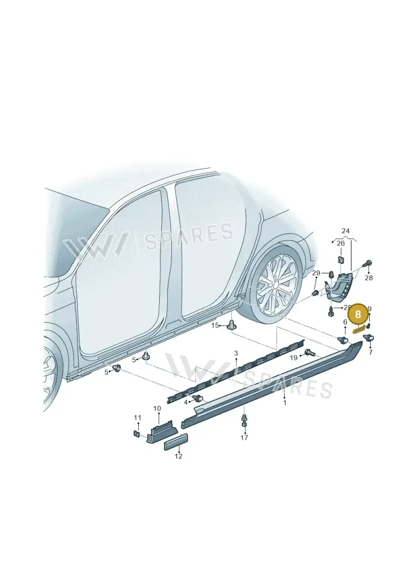 3G0898985A — Volkswagen Passat saloon (2014-2024) diagram 793853300, position 8