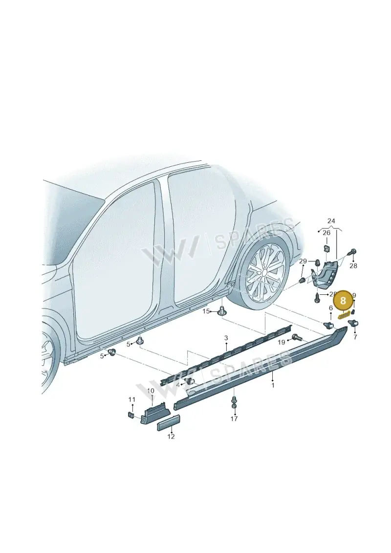 3G0898985 — Volkswagen Passat saloon (2014-2024) diagram 793853300, position 8