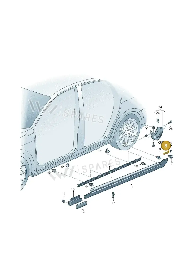 3G0898986B — Volkswagen Passat saloon (2014-2024) diagram 793853300, position 8